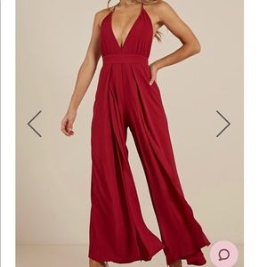Showpo “One More Dance” Jumpsuit in Wine